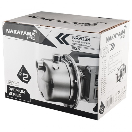 NAKAYAMA Pro NP2035 Αντλία Επιφανείας Inox Αυτόματης Αναρρόφησης,800W