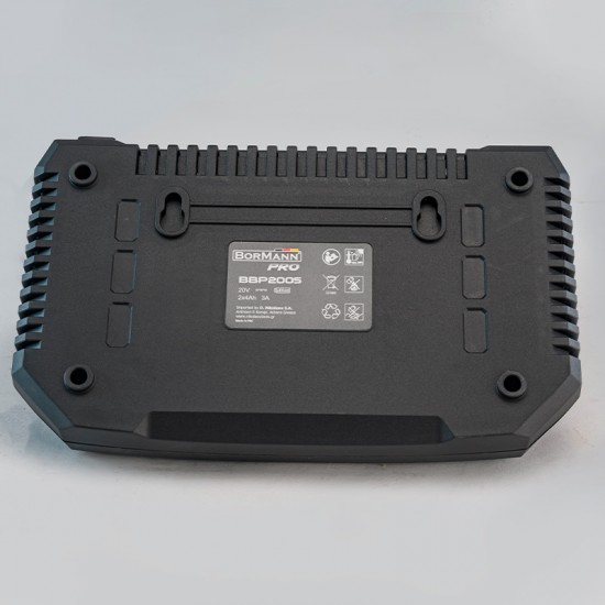 BORMANN Pro BBP2005 Φορτιστής Διπλής Μπαταρίας, 20V Li-Ion-2X4Ah-3A
