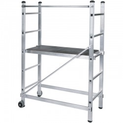 BORMANN Pro BHL9090 Πολυμορφική Σκαλωσιά Αλουμινίου  3 Σε 1,5+5 Σκαλιά Με Μπάρα Σταθεροποίησης