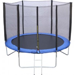 BORMANN BSP1086 Τραμπολίνο Φ2.44m με Σκάλα και Δίχτυ Ασφαλείας, Μπλε
