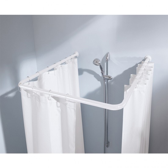 BORMANN BTW4810 Βραχίονας Μπανιέρας Για Κουρτίνα Γωνιακός Αλουμινίου, 3 Σε 1