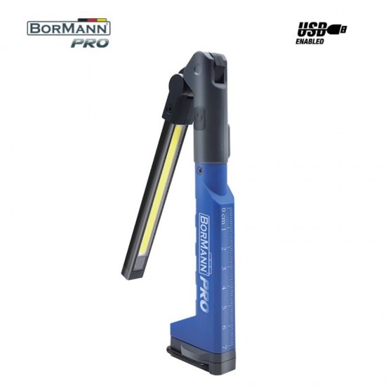 BORMANN Pro BPR6024 Φακός Εργασίας Επαναφορτιζόμενος 200Lm, 2 Λειτουργιών, Με Γάντζο Και Μαγνήτη