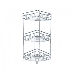 BORMANN BTW9042 Γωνιακή Επιτοίχια Ραφιέρα Μπάνιου Μεταλλική,Χρώμιο,20,8x20,8x57cm