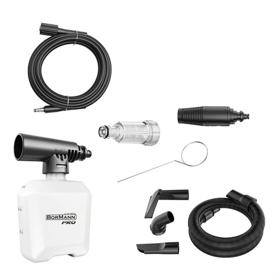 BORMANN Pro BPW3130 Πλυστικό Υψηλής Πίεσης 1600W,130Bar,480Lt Και Σκούπα Υγρών Στερεών 800W