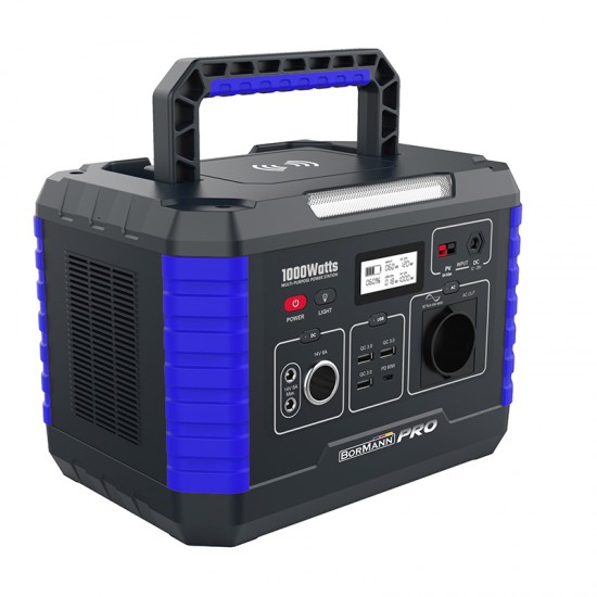 BORMANN Pro BBC5030 Power Station 1000W,999Wh/45000mAh,12V/24V, AC,DC,Type-C,USB-A,Li-Ion