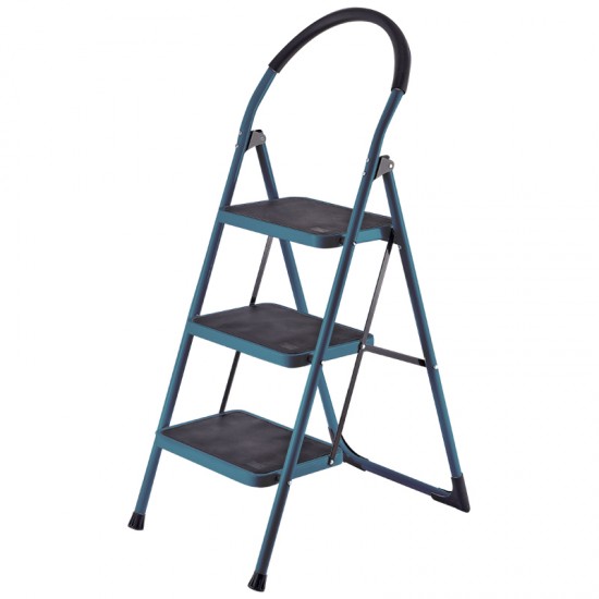 BORMANN Pro BHL6013 Σκαλοκάθισμα Μεταλλικό Heavy Duty, 3 Σκαλιά, Αντιολισθητικά με Αφρώδη Λαβή