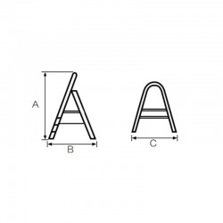 BORMANN BHL7035 Σκάλα Αλουμινίου Οικιακής Χρήσης 4+1 Σκαλιά, Αντιολισθητική