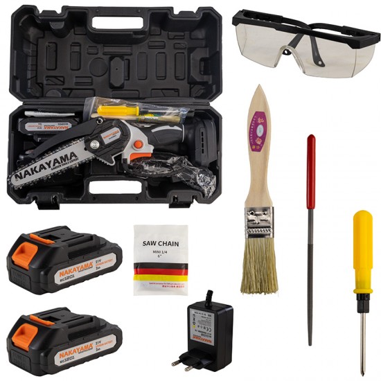 NAKAYAMA EC1050 Κλαδ Αλυσοπρίονο Μπατ 21V, Brushless, Λάμα 15cm, 825gr, 1/4