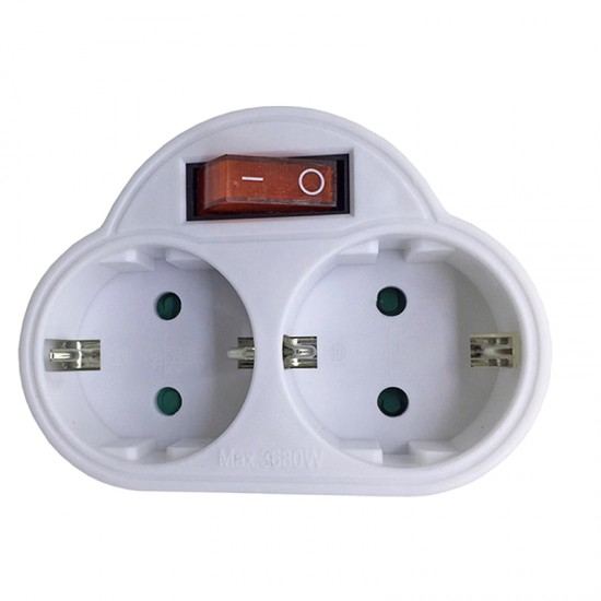 BORMANN BCR1145 Aντάπτορας Πρίζας 2 Σούκο,με Διακόπτη