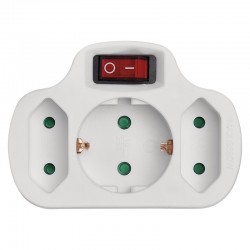 BORMANN BCR1155 Αντάπτορας Πρίζας 1 Σούκο-2 Διπολικές με Διακόπτη