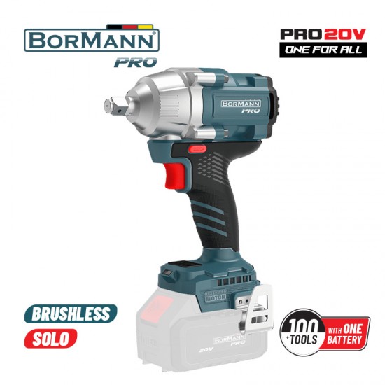BORMANN Pro BBP5385 Μπουλονόκλειδο, Brushless Mπαταρίας 20V, Li-Ion, 800Nm,0-1400/1900/2400rpm,SOLO