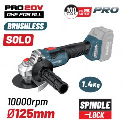 BORMANN Pro BBP5305 Γωνιακός Τροχός Brushless 20V,Li-Ion,125mm,10.000rpm,SOLO