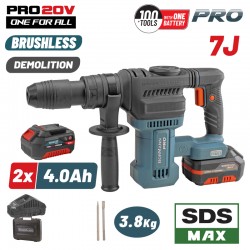 BORMANN Pro BBP5311X44CA Κατεδαφιστικό Πιστολέτο Μπαταρίας 20V,Brushless,2x4Ah, 7J,SDS-Max & Βαλίτσα