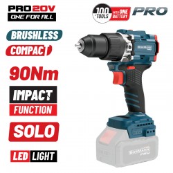 BORMANN Pro BBP5325 Δραπαν/βιδο Κρουστικό,Compact,Brushless Μπαταρίας 20V,Li-Ion,90Nm, 2 Ταχύτητες