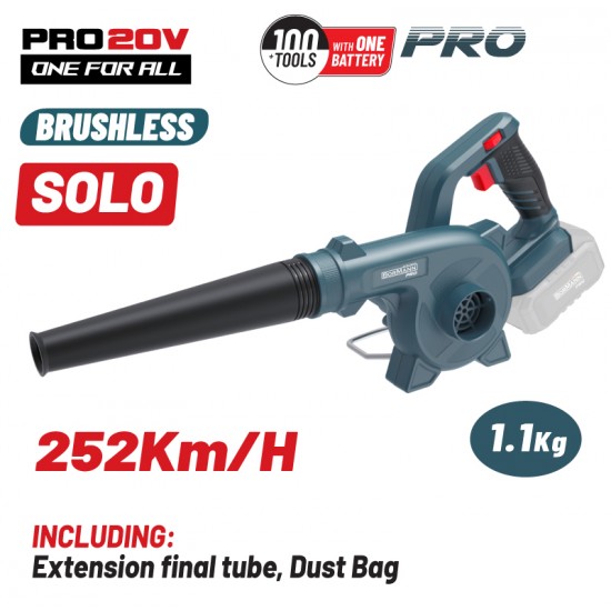 BORMANN Pro BBP5365 Φυσητήρας-Αναρροφητήρας Μπαταρίας 20V,Li-Ion,Ταχύτητα Αέρα 252km/h,SOLO