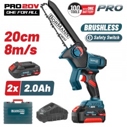 BORMANN Pro BBP5441X22C Κλαδευτικό Αλυσοπρίονο Mπαταρίας 20V Brushless,2x2Ah,Λάμα 20cm,1.3kg